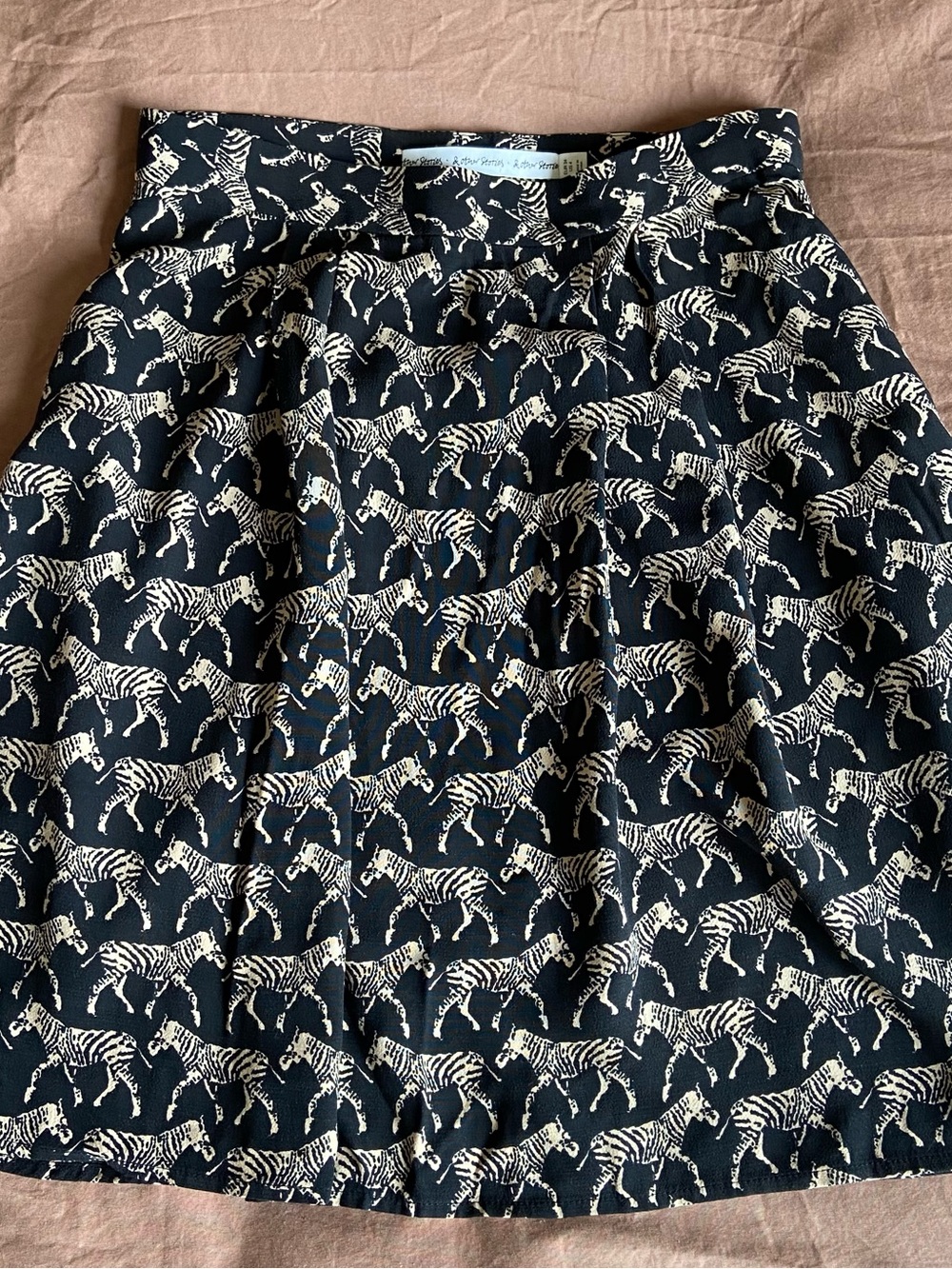 & Other Stories Zebra Print Black and Cream Skirt